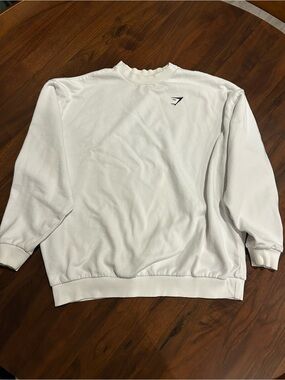 Gymshark White Oversized Crewneck Sweatshirt in Size XS